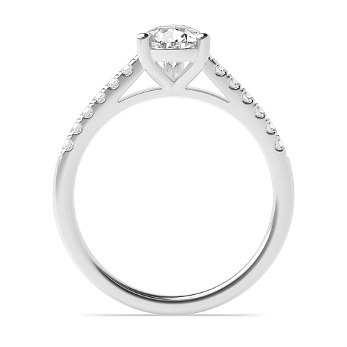 Prong Pear Thin sholder Moissanite Engagement Rings
