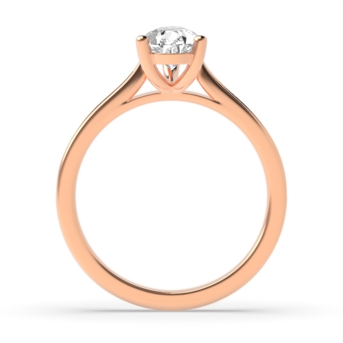 Prong Pear Rose Gold Tape shoulder Engagement Rings