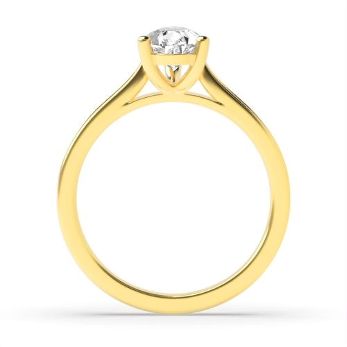 Prong Pear Yellow Gold Tape shoulder Engagement Rings