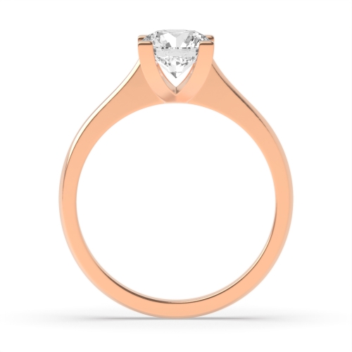 4 Prong Round Rose Gold Square claws open set Engagement Rings
