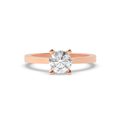 4 Prong Round Rose Gold Open setting gallery Engagement Rings