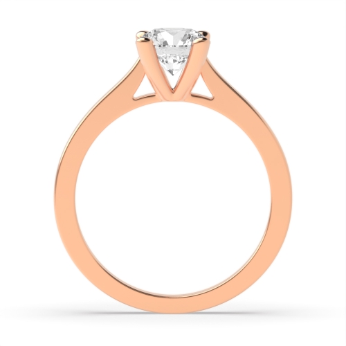 4 Prong Round Rose Gold Open setting gallery Engagement Rings