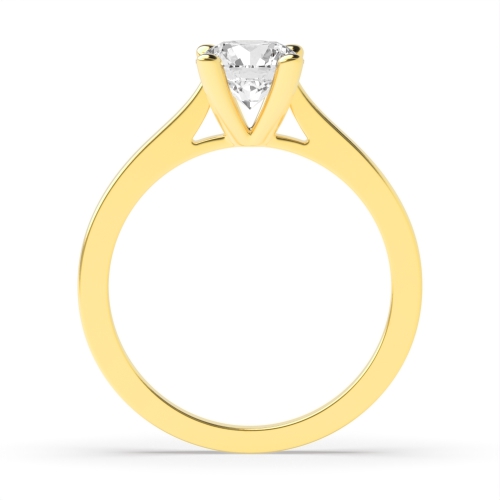4 Prong Round Yellow Gold Open setting gallery Engagement Rings