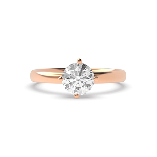4 Prong Round Rose Gold Twist claws open set Engagement Rings