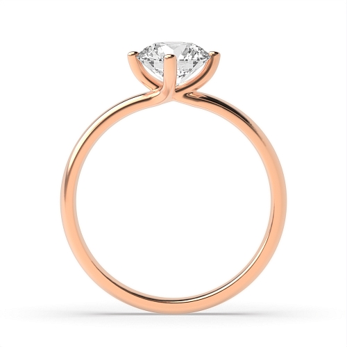 4 Prong Round Rose Gold Twist claws open set Engagement Rings
