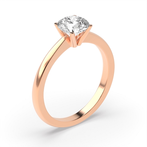 Round Rose Gold simple open set Engagement Rings
