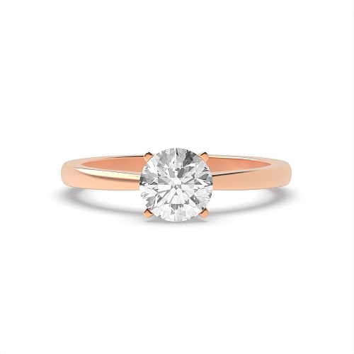 Round Rose Gold simple open set Engagement Rings