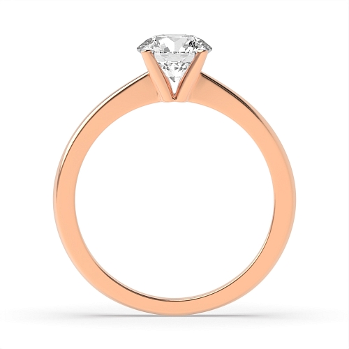 Round Rose Gold simple open set Engagement Rings