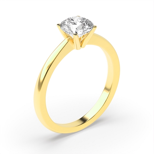 Round Yellow Gold simple open set Engagement Rings