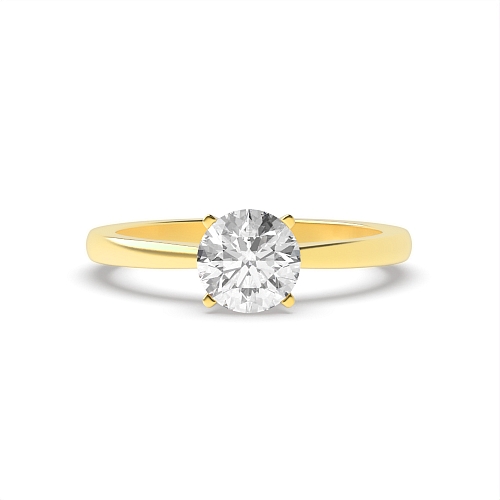 Round Yellow Gold simple open set Engagement Rings