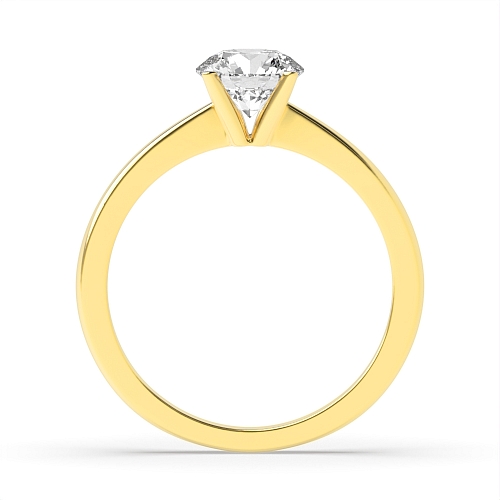 Round Yellow Gold simple open set Engagement Rings