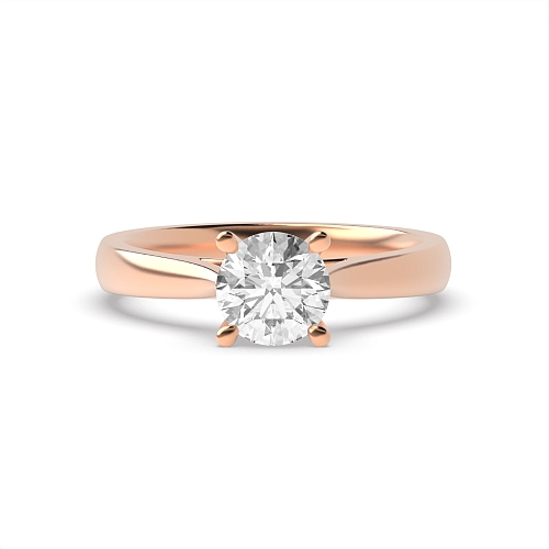 Round Rose Gold Open set tapering Engagement Rings