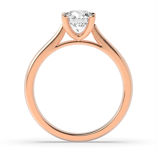 Round Rose Gold Open set tapering Engagement Rings