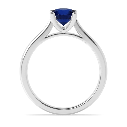 Round Open set tapering Blue Sapphire Engagement Rings