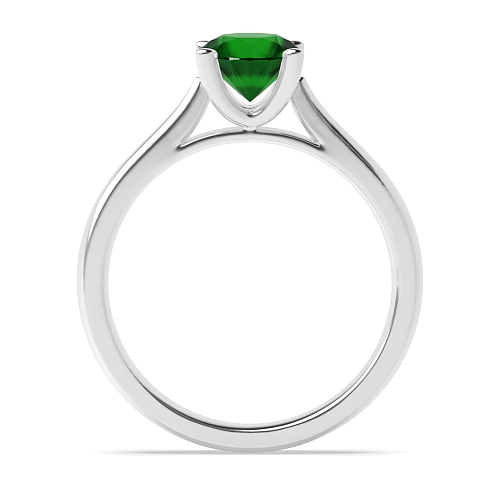 Round Open set tapering Emerald Engagement Rings