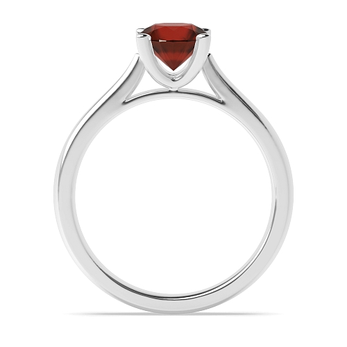 Round Open set tapering Garnet Engagement Rings
