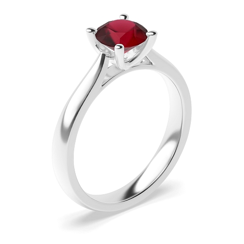 Round Open set tapering Ruby Engagement Rings