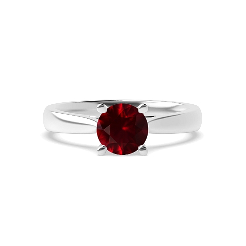 Round Open set tapering Ruby Engagement Rings
