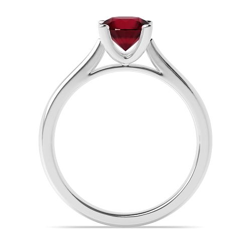 Round Open set tapering Ruby Engagement Rings