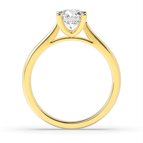 Round Yellow Gold Open set tapering Engagement Rings