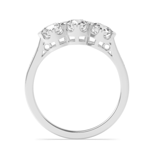4 Prong Round Shoulder set unique Moissanite Engagement Rings