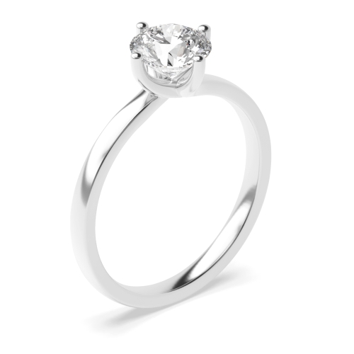 4 Prong Round Moissanite White Gold / Platinum Engagement Rings