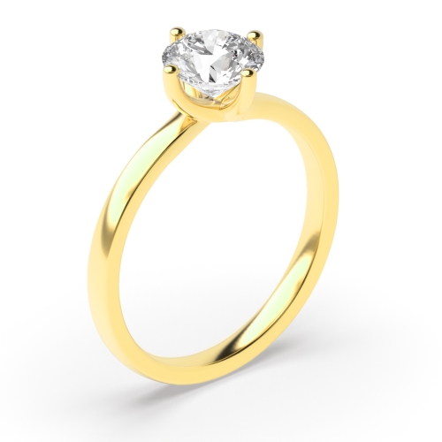 4 Prong Round Diamond White Gold / Platinum Engagement Rings