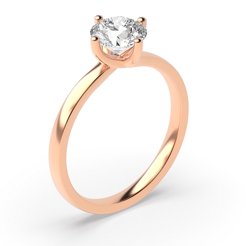 Round Rose Gold Twisted Claws Engagement Rings