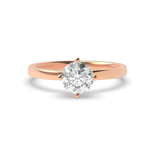 Round Rose Gold Twisted Claws Engagement Rings