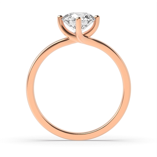 Round Rose Gold Twisted Claws Engagement Rings
