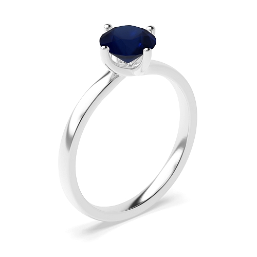 Round Twisted Claws Blue Sapphire Engagement Rings