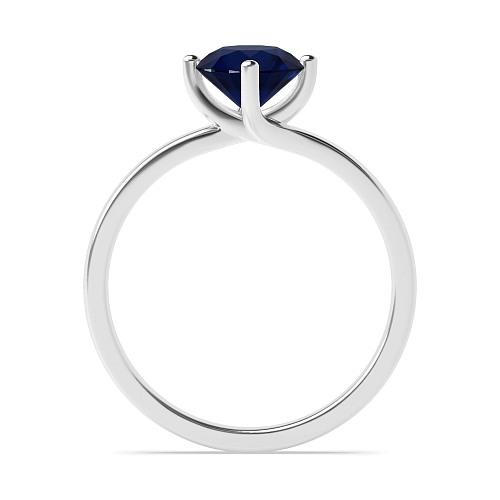 Round Twisted Claws Blue Sapphire Engagement Rings
