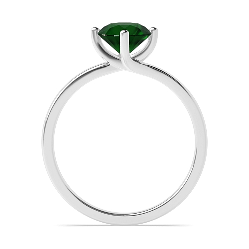Round Twisted Claws Emerald Engagement Rings