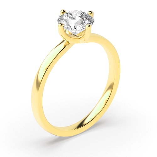 Round Yellow Gold Twisted Claws Engagement Rings