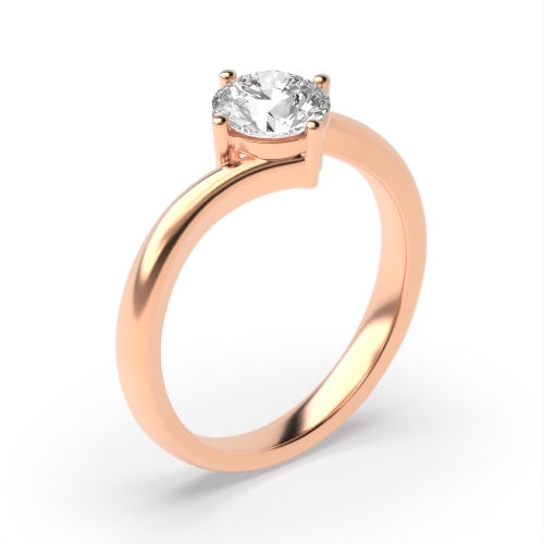 Brilliant Cut Round Solitaire Diamond Yellow Gold Engagement Rings 