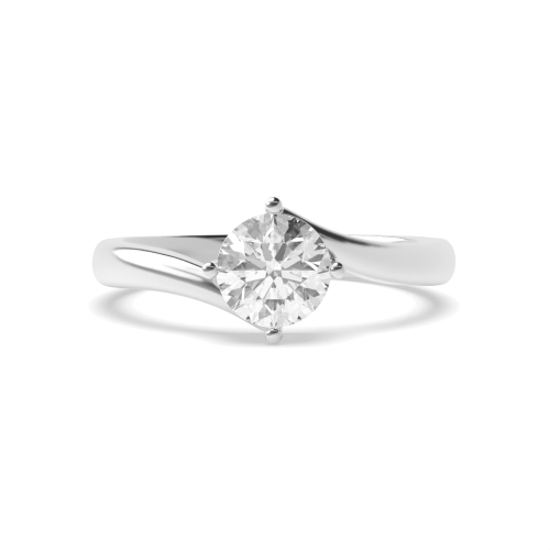 Brilliant Cut Round Solitaire Lab Grown Diamond Yellow Gold Engagement Rings 