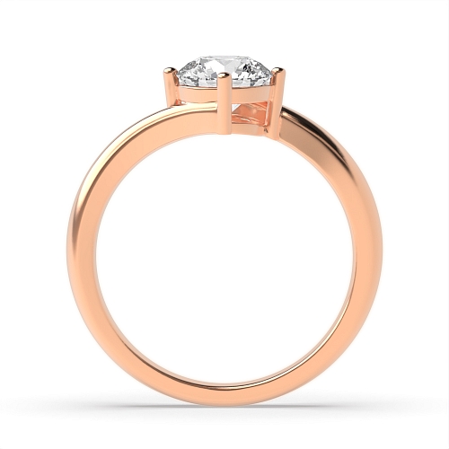 4 Prong Round Rose Gold Basket Shoulder Twisted Engagement Rings