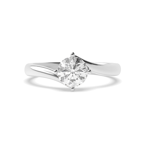 Round Basket Twisted Shoulder Engagement Rings