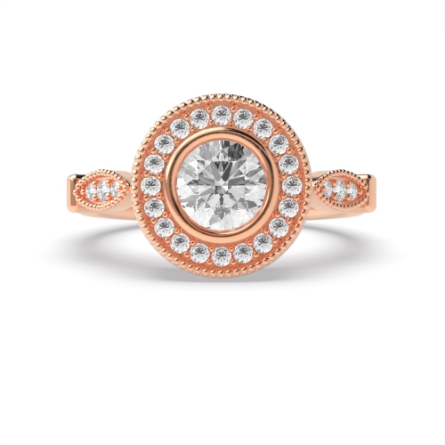 4 Prong Round Rose Gold Vintage Engagement Rings