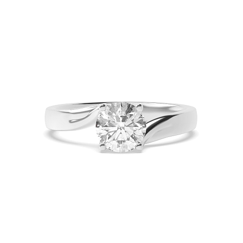 Round Crossover twisted shoulder Lab Grown Diamond Engagement Rings
