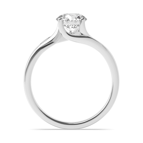 Round Crossover twisted shoulder Lab Grown Diamond Engagement Rings