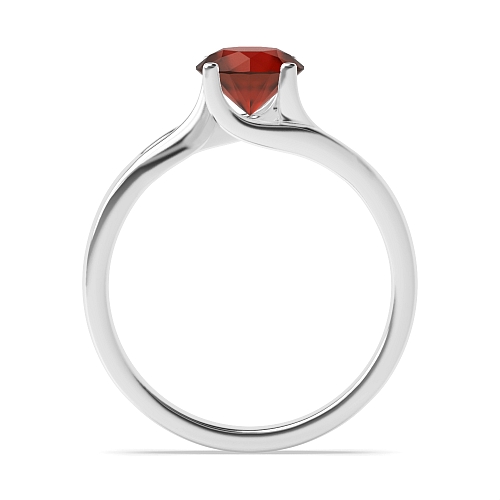 Round Crossover twisted shoulder Garnet Engagement Rings