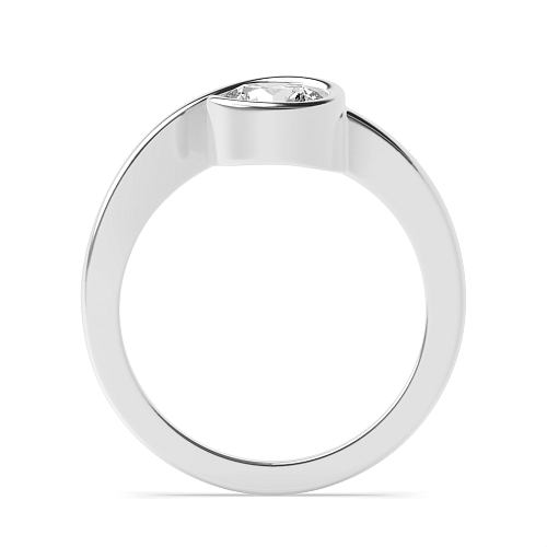 Bezel Setting Round Swirl Moissanite Engagement Rings