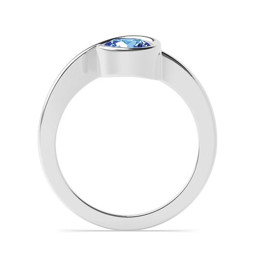 Bezel Setting Round Swirl Tanzanite Engagement Rings
