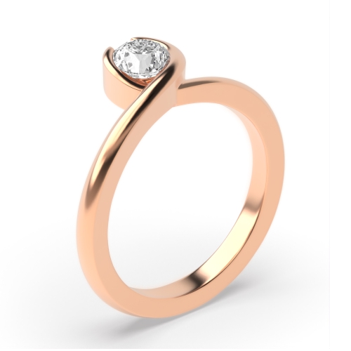 Bezel Set Round Solitaire Diamond Engagement Rings For Women