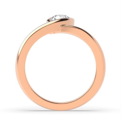 4 Prong Round Rose Gold Charm Twisted Engagement Rings