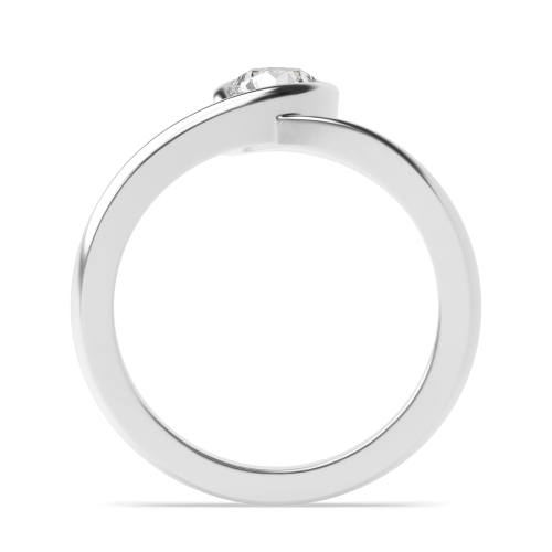 Bezel Setting Round Platinum Charm Engagement Rings