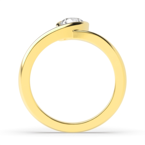 4 Prong Round Yellow Gold Charm Twisted Engagement Rings