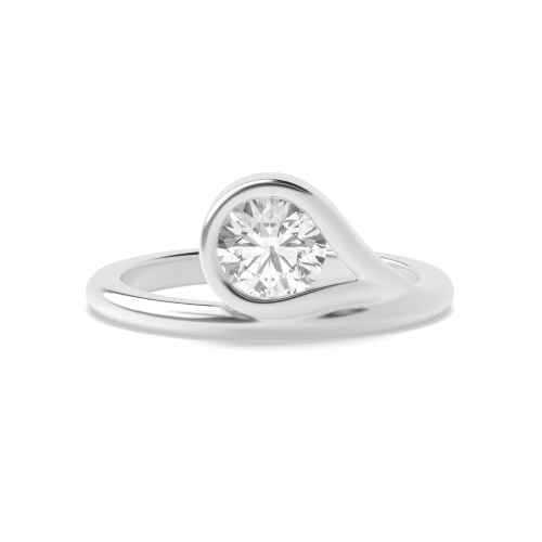 4 Prong Round Unique Lab Grown Diamond Solitaire Engagement Ring