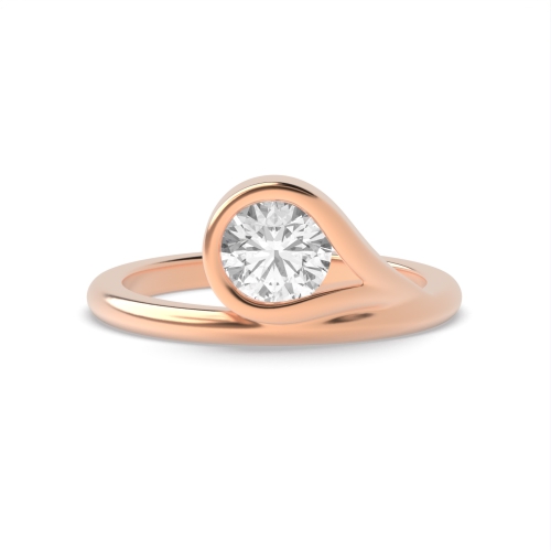 4 Prong Round Rose Gold Unique curved and twisted Twisted Engagement Rings